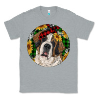 Heather Grey Christmas St. Bernard Classic Tee - RanaPortraitStore