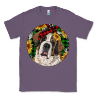 Lavender Christmas St. Bernard Classic Tee - RanaPortraitStore