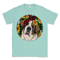 Seafoam Christmas St. Bernard Classic Tee - RanaPortraitStore