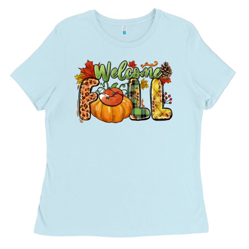 Welcome Fall Ladies Tee by NancyCooperArtShop | Teevron