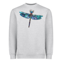 Heather Grey Blue Dragonfly Heavyweight Sweatshirt - LillyAllenDesigns