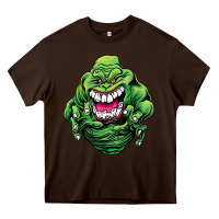 Chocolate Brown halloween green slimer ghost Heavy Core Tee - longCreatives