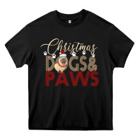 Black Christmas Dogs Paws Heavy Core Tee - Bettercallsaul