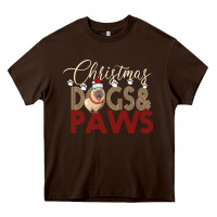 Chocolate Brown Christmas Dogs Paws Heavy Core Tee - Bettercallsaul