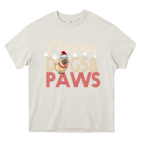 Christmas Dogs Paws Heavy Core Tee | Teevron