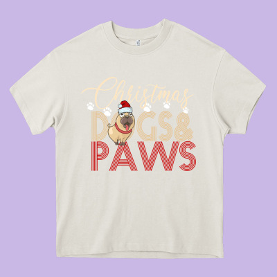 Christmas Dogs Paws Heavy Core Tee Designed By Bettercallsaul