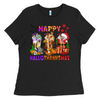 Black happy hallothanksmas coffee cups Ladies Tee - texasbilliewilder