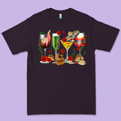 Mexico Wine Glasses Premium Tee Designed By Texasbilliewilder