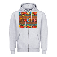 Heather Grey teacher and pens apples books leopard and tooled leather tumbler Zipper Hoodie - Artiststas
