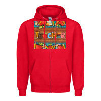 Red teacher and pens apples books leopard and tooled leather tumbler Zipper Hoodie - Artiststas