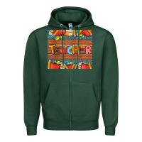 Sports Green teacher and pens apples books leopard and tooled leather tumbler Zipper Hoodie - Artiststas
