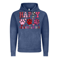 Vintage Denim happy valentine's day paws Vintage Hoodie - OliviaCreatesArt