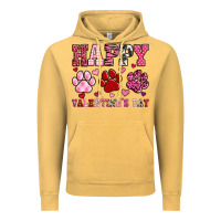 Vintage Mustard happy valentine's day paws Vintage Hoodie - OliviaCreatesArt