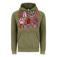 Vintage Olive happy valentine's day paws Vintage Hoodie - OliviaCreatesArt