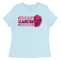 Baby Blue Breast Cancer Survivor Ladies Tee - texasbilliewilder