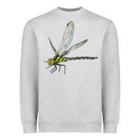 Heather Grey Blue And Yellow Dragonfly Heavyweight Sweatshirt - LillyAllenDesigns