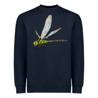 Navy Blue And Yellow Dragonfly Heavyweight Sweatshirt - LillyAllenDesigns