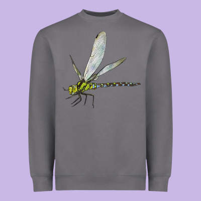 Blue And Yellow Dragonfly Heavyweight Sweatshirt Designed By Lillyallendesigns