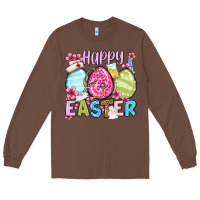 Chestnut Happy Easter eggs Long Sleeve Tee - OliviaCreatesArt