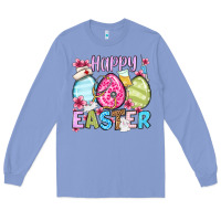 Colony Blue Happy Easter eggs Long Sleeve Tee - OliviaCreatesArt