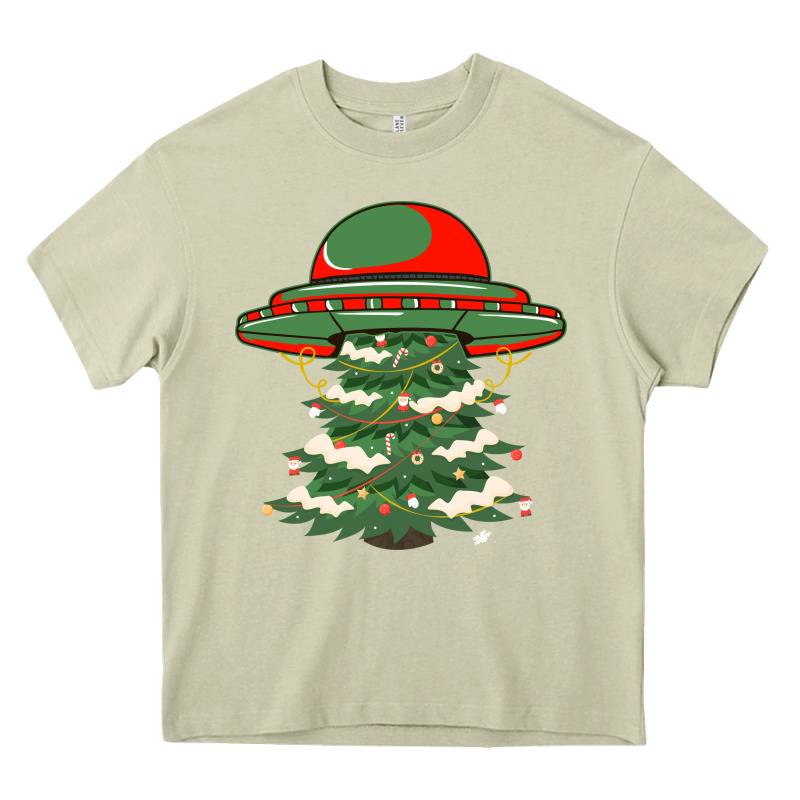 Ufo Christmas Pine Tree Heavy Core Tee by Bettercallsaul | Teevron