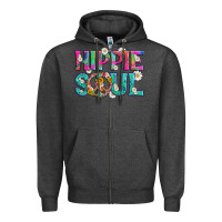 Charcoal Heather hippie soul with tie dye and flowers Zipper Hoodie - Artiststas