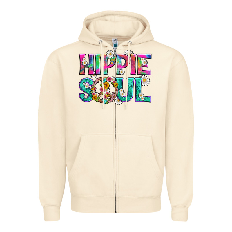 Hippie Soul With Tie Dye And Flowers Zipper Hoodie by Artiststas | Teevron