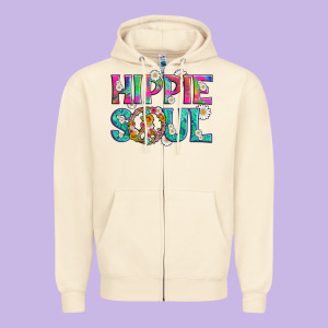 Hippie Soul With Tie Dye And Flowers Zipper Hoodie Designed By Artiststas