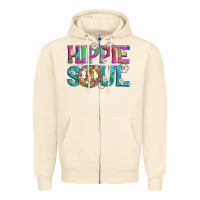 Sandshell hippie soul with tie dye and flowers Zipper Hoodie - Artiststas