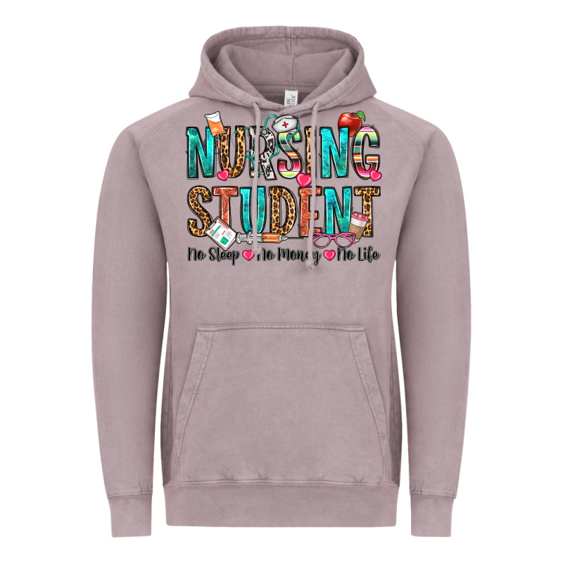Nursing Student No Sleep No Money No Life Vintage Hoodie by OliviaCreatesArt | Teevron