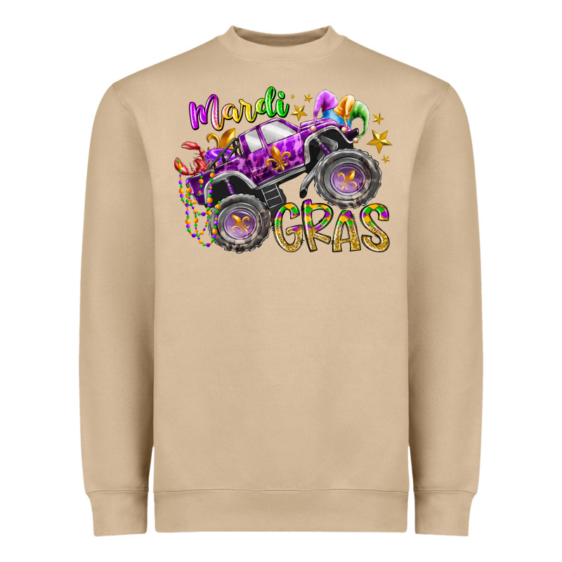 Mardi Gras Monster Truck Heavyweight Sweatshirt by RacoonDesign | Teevron