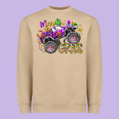 Mardi Gras Monster Truck Heavyweight Sweatshirt Designed By Racoondesign