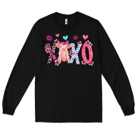Black xoxo pig olivia Long Sleeve Tee - OliviaCreatesArt