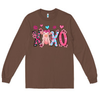 Chestnut xoxo pig olivia Long Sleeve Tee - OliviaCreatesArt