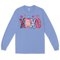 Colony Blue xoxo pig olivia Long Sleeve Tee - OliviaCreatesArt