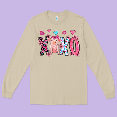 Xoxo Pig Olivia Long Sleeve Tee Designed By Oliviacreatesart