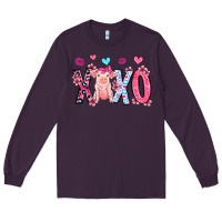 Plum xoxo pig olivia Long Sleeve Tee - OliviaCreatesArt