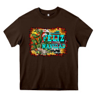 Chocolate Brown feliz navidad Heavy Core Tee - RanaPortraitStore