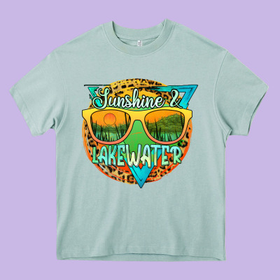Sunshine & Lakewater Heavy Core Tee Designed By Jahusdesignshop