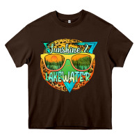 Chocolate Brown sunshine & lakewater Heavy Core Tee - JahusDesignShop