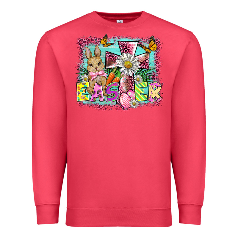 Easter Cross Background Premium Sweatshirt by BarkalooDesign | Teevron