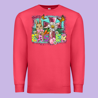 Easter Cross Background Premium Sweatshirt Designed By Barkaloodesign