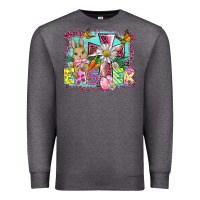 Charcoal Heather easter cross background Premium Sweatshirt - BarkalooDesign