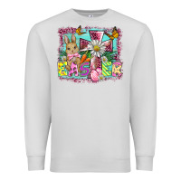 Dove Grey easter cross background Premium Sweatshirt - BarkalooDesign