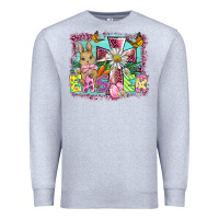 Heather Grey easter cross background Premium Sweatshirt - BarkalooDesign