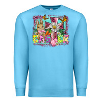 Ocean Blue easter cross background Premium Sweatshirt - BarkalooDesign