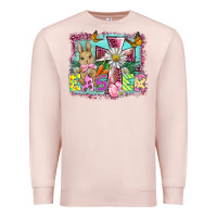 Pale Pink easter cross background Premium Sweatshirt - BarkalooDesign