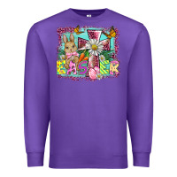 Purple easter cross background Premium Sweatshirt - BarkalooDesign