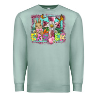 Seafoam easter cross background Premium Sweatshirt - BarkalooDesign