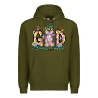 Army Green With God All Things Are Possible Easter Day Premium Hoodie - CowhideDigitalArt